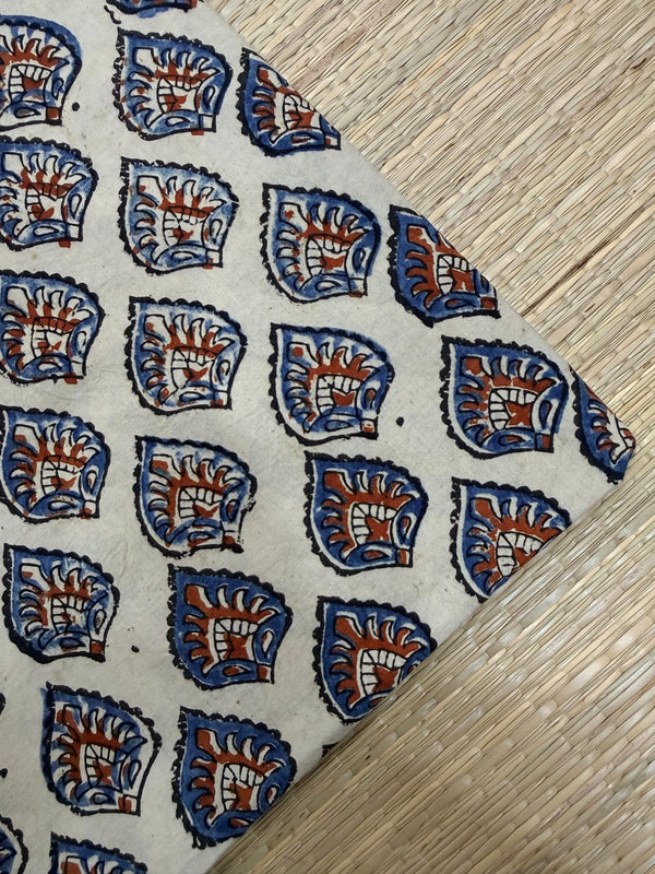 Ajrakh Blockprint Natural Running Fabrics image 0