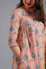 Terracotta Sanganeri Angrakha Kurta Set image 2