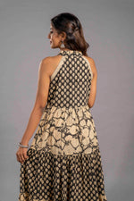 Midnight Sand Tiered Sanganeri Dress image 3
