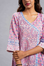 Blush Paisley Sanganeri Wrap Dress image 2