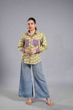 Olive Sanganeri Patchwork Shirt image 0