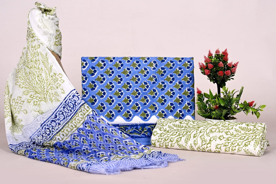 Mul Cotton Suit Sets With Shiffon Dupatta image 0