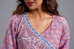 Blush Paisley Sanganeri Wrap Dress image 1