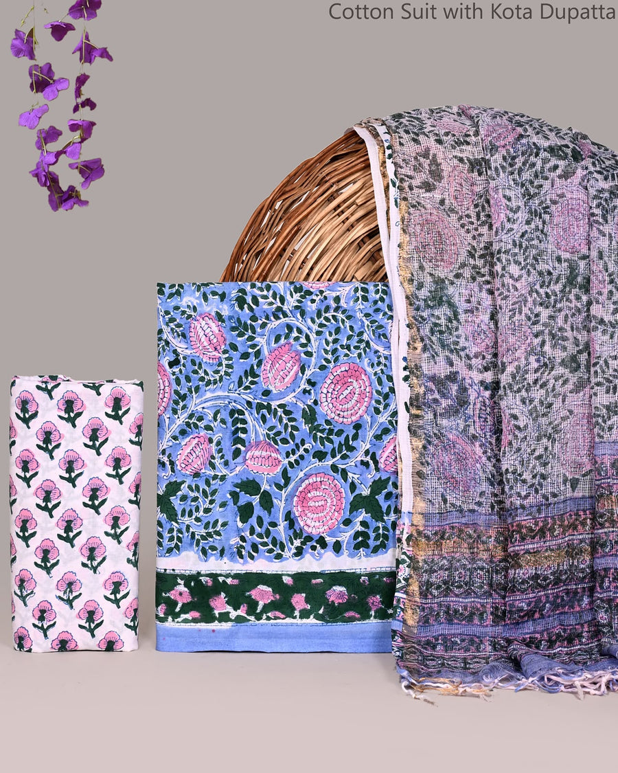 Mul Cotton Suit Sets With Kotta Dupatta image 0