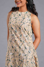 Ivory Vine Sleeveless Cotton Kurta Set image 1