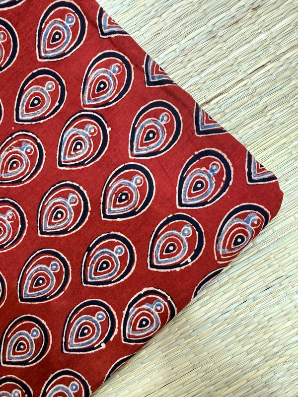 Ajrakh Blockprint Natural Running Fabrics image 0