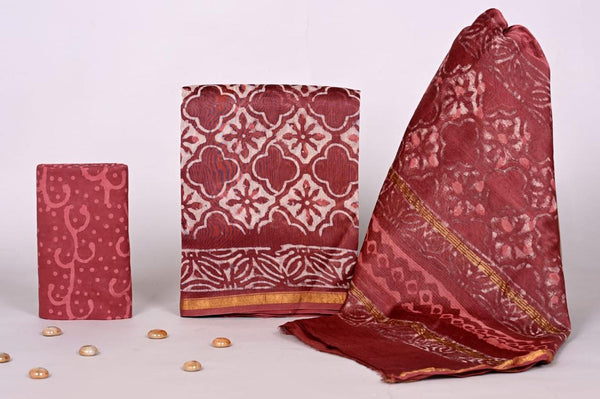 Chanderi Silk Cotton Suit Sets image 0