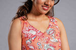 Coral Bloom Sanganeri Sleeveless Kurta Set image 1