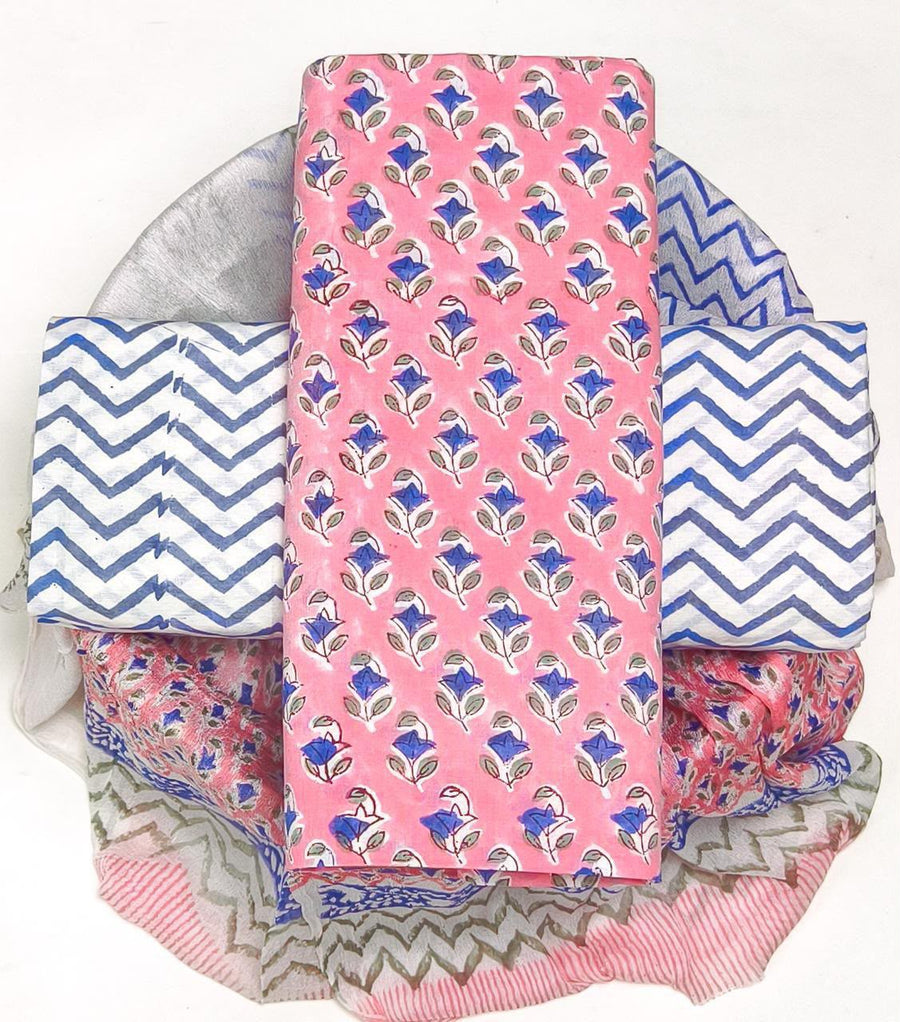 Mul Cotton Suit Sets With Shiffon Dupatta image 0