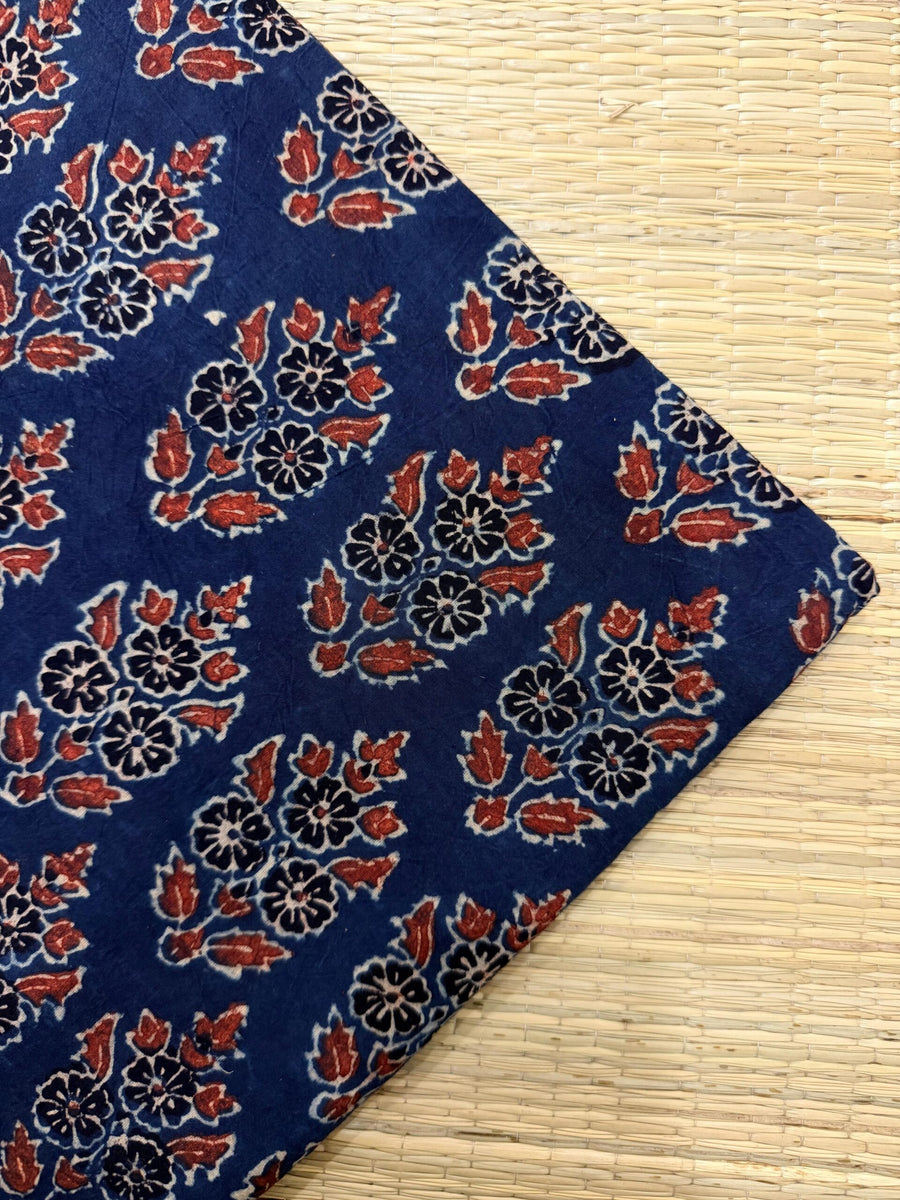 Ajrakh Blockprint Natural Running Fabrics image 0