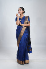 Royal Blue Mangalgiri Silk Saree image 0