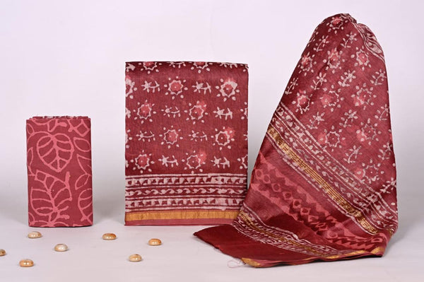 Chanderi Silk Cotton Suit Sets image 0
