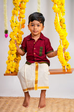 Aaravam Maroon  Mangalagiri Shirt