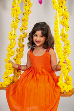 Kanaka Sunset Orange Mangalagiri Dress