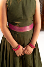 Haritha Olive Mangalagiri Pavada Set