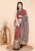 Handblock Chanderi Silk Cotton Sarees image 0