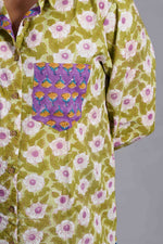 Olive Sanganeri Patchwork Shirt image 3