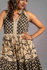 Midnight Sand Tiered Sanganeri Dress image 2