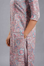 Blush Sanganeri Medallion Kurta Set image 3