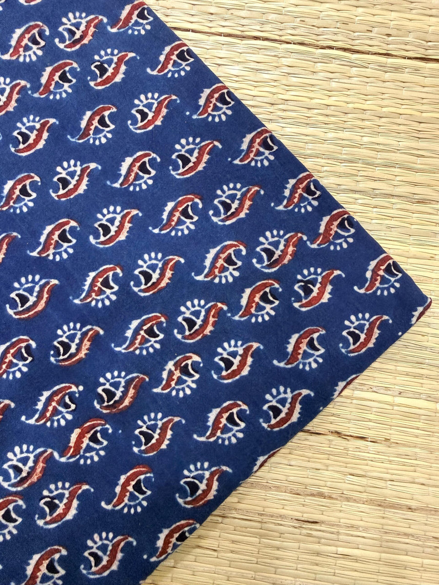 Ajrakh Blockprint Natural Running Fabrics image 0