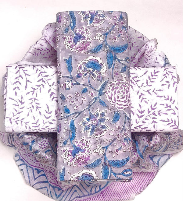 Mul Cotton Suit Sets With Shiffon Dupatta image 0