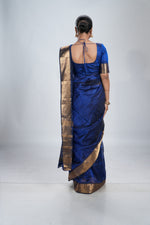 Royal Blue Mangalgiri Silk Saree image 5